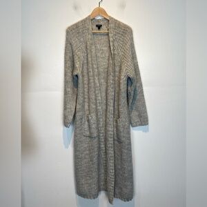 Torrid Open Cable Knit Long Cardigan Size 2X Gray Front Pockets Boho Open Front